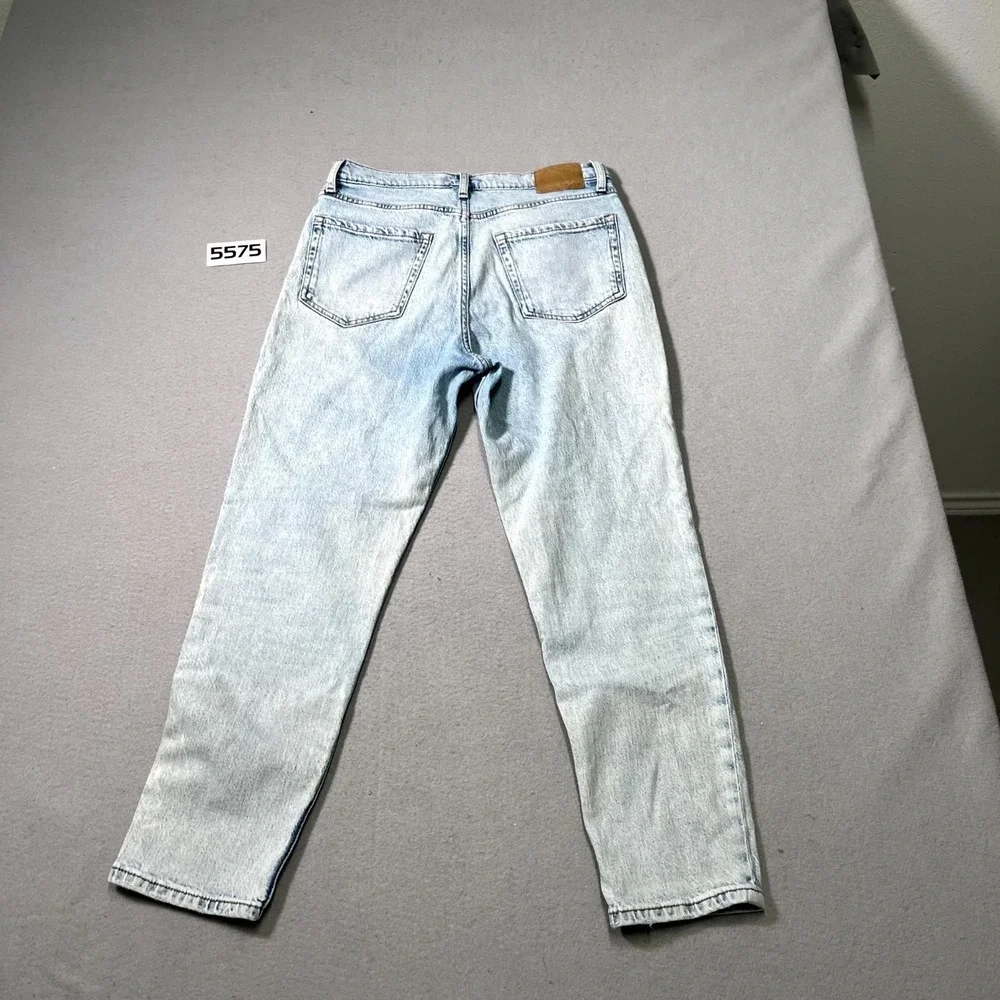 Aeropostale Mom Jeans Women 6R Blue Denim Light Wash Cotton Stretch Straight Leg